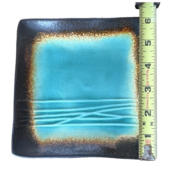 Set of 2 Baum Galaxy Jade 6" Inch Square Dessert / Appetizer Plates Dishes - Picture 6 of 7